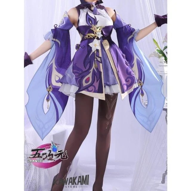 三分妄想　原神　コスプレ　刻晴　コクセイ　衣装　靴　ウィッグ　武器　追加可