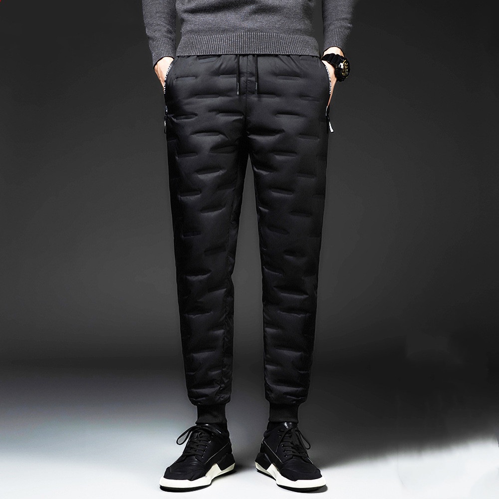 超目玉品ダウンパンツメンズ暖かいエコ中綿パンツあったか防寒ズボンスリム細身冬服冬服ゴルフウェア