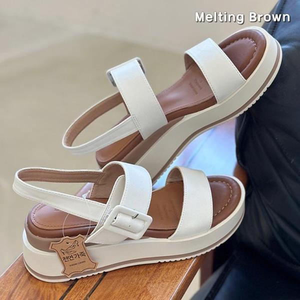 女性牛革プラットフォームストラップサンダル MT16