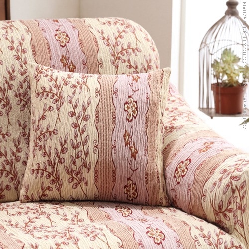 クッションカバー 45×45 クッション カバー 座布団カバー 北欧 布団収納袋 高級感 草花柄 クッション付き スペイン製 ジャガード織 洗濯 丸洗いＯＫ