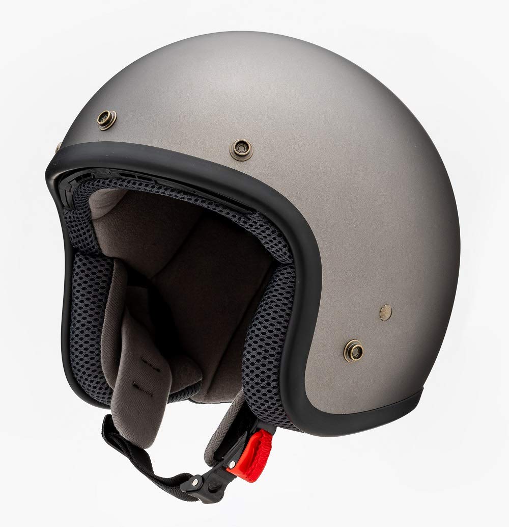 山城(yamashiro) 山城ヘルメット バイク用 ジェットヘルメット YH-001 フラットガンメタリック Lサイズ(59~60cm) 全排気量対応 インナー脱着可能 アジアンフィット YH-00