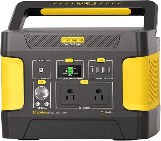 ポータブル電源 リン酸鉄 大容量 515Wh/160938mAh 出力600W (瞬間最大1200W) AC/DC/USB/Type-C 四つの充電方法 AC出力(2ポート) 100V LEDライト付 18,224円