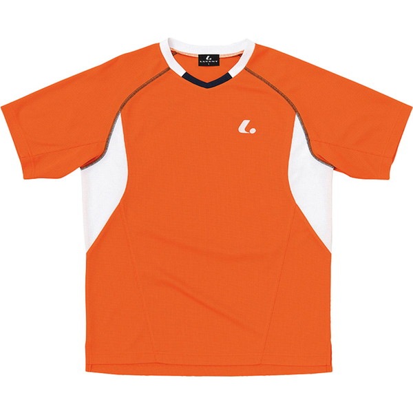 贅沢屋の LUCENT（ルーセント） Uni 半袖 XLH3032 テニス オレンジ ゲームシャツ（襟なし） メンズスポーツウェア