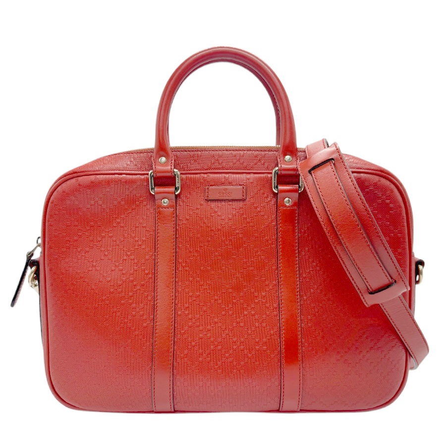 グッチ GUCCI ハンドバッグ ショルダーバッグ ブリーフケース ディアマンテ レザー オレンジ メンズ 344357 z3078