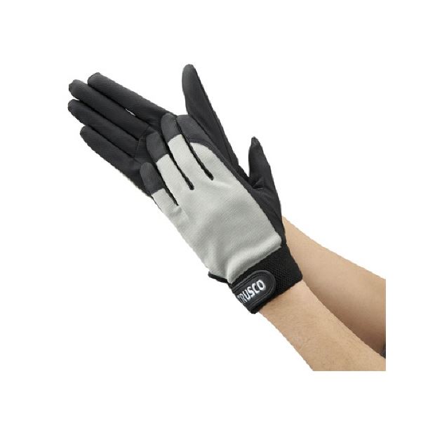 (まとめ) TRUSCO PU薄手手袋 エンボス加工 グレー L TPUM-G-L 1双 (×5セット)