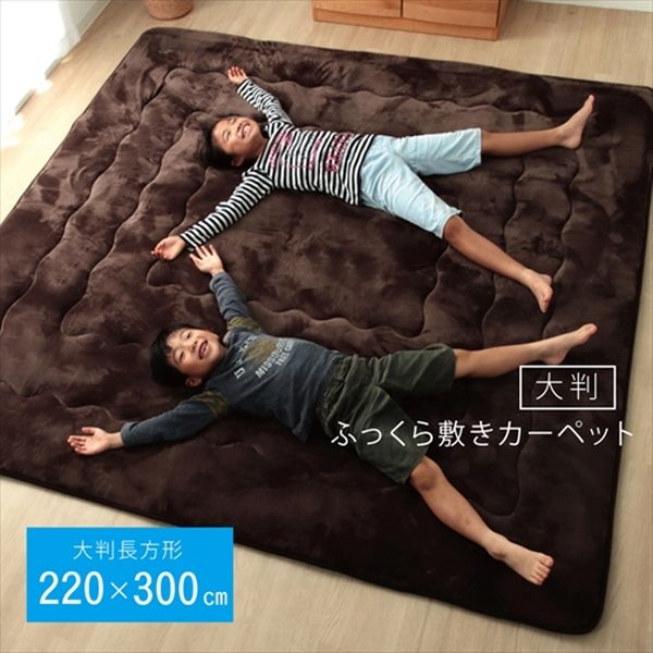 こたつ敷き布団 厚手 ラグ 大判 長方形 約4畳 220x300cm 幅広ワイドサイズ ふわふわ フランネル