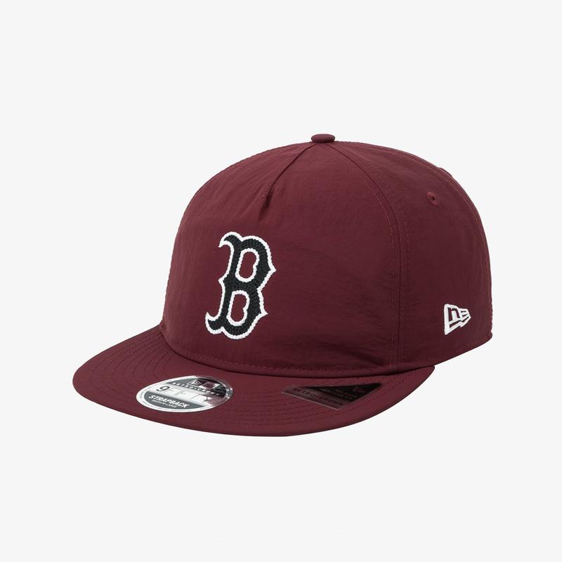 MLB ボストン レッドソックス チェーン ロゴ Aフレーム レトロ クラウン ストラップバック バーガンディ