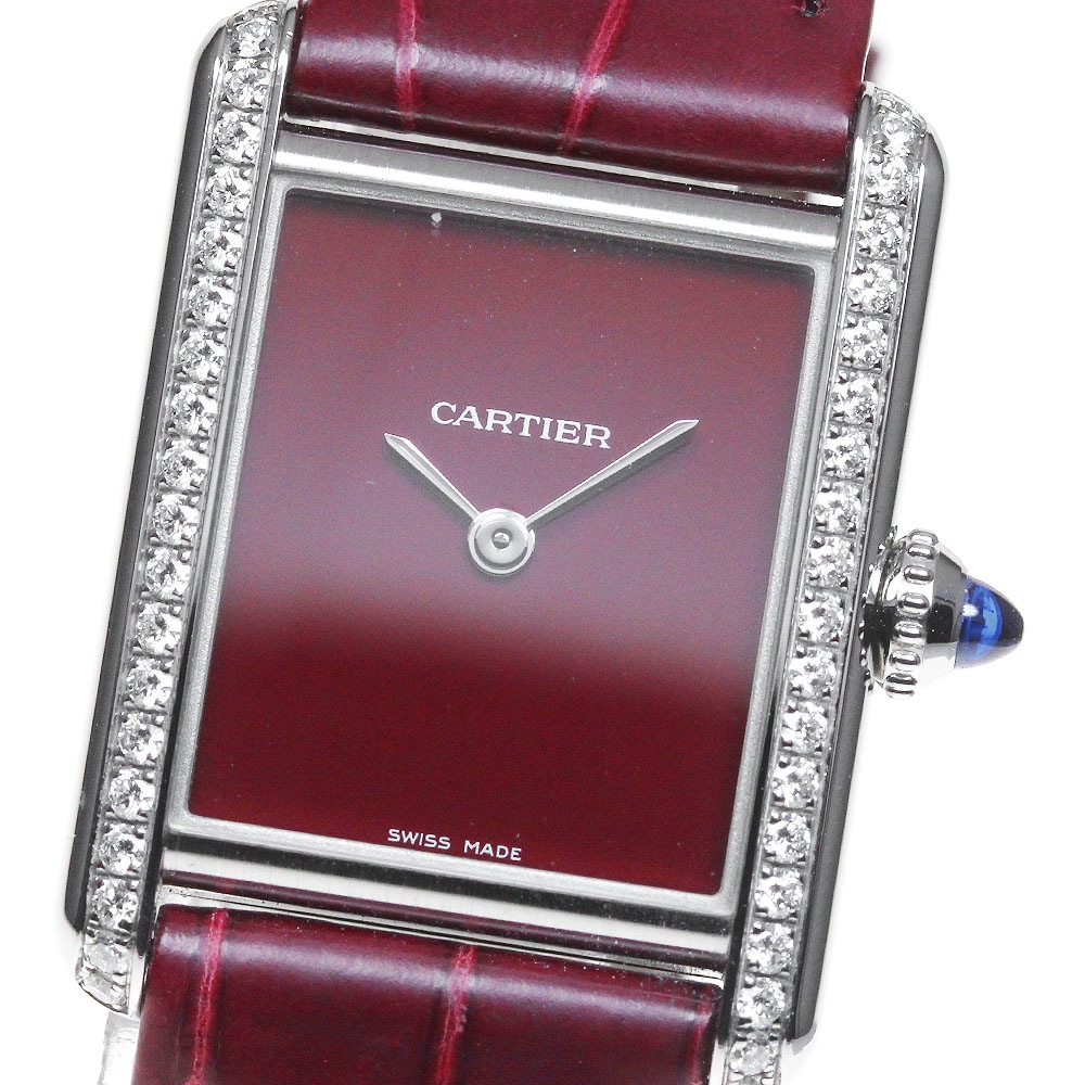 カルティエ CARTIER W4TA0022 タンクフランセーズSM サイドダイヤ クォーツ レディース 美品 保証書付き_837225【中古】