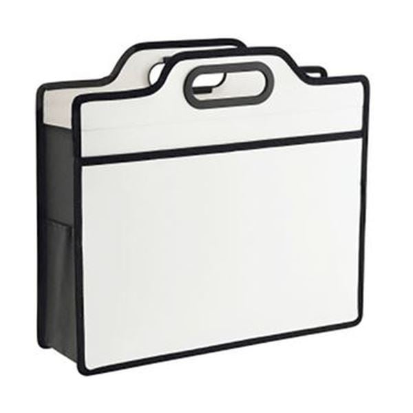 （まとめ）ライオン事務器 オフィスキャリングバッグ（ビジカル）タテ330×ヨコ365×厚さ110mm ホワイト BK-353B 1セット（5個）(×3セット)