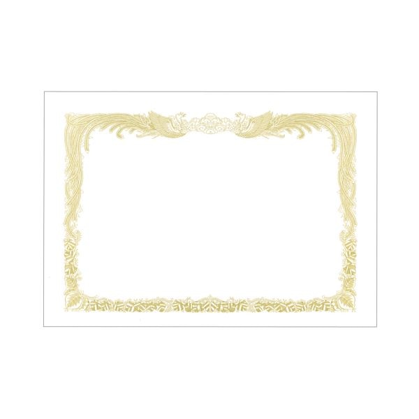 (まとめ) TANOSEE 賞状用紙 白 A4 タテ書用 業務用パック 1ケース（100枚） (×5セット)