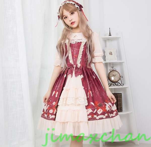 サマー　Lolita系　ロリータ ブラウス シャツ 五分丈袖 トップス ホワイト ブラック 萌え レディース ゴスロリ ロリータファッション　変装　トップス