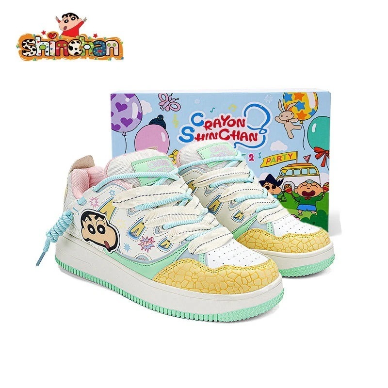 [限時優惠/最新デザイン]クレヨンしんちゃん夏ドーパミン百合男靴レトロファッション漫画厚い底通気防臭スポーツシューズ