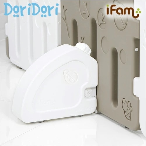 ベビーサークル iFam スタンド ウォーターLOCK 2個 セット 自立式 ゲート スタンド ロック 折りたたみ 組み立て 置くだけ 自立式 安心 安全 ベビーゲート ホワイト 北欧風 おしゃれ