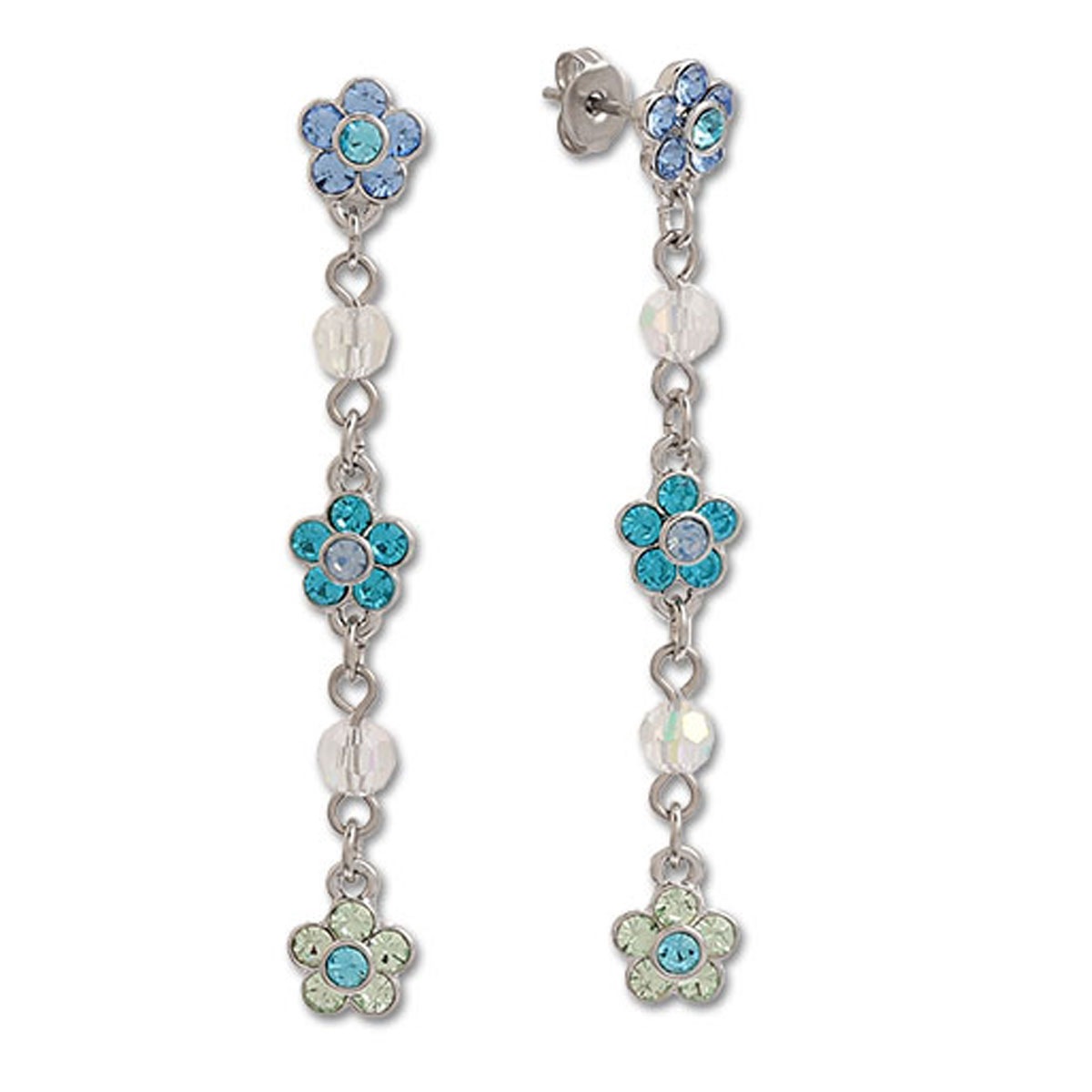 マリクワ グラデーションビジューデイジー ピアス ブル ー デイジー アクセサリー プレゼント ギフト かわいい おしゃれ お返し クリスマス 誕生日 ホワイトデー ハロウィン プチギフト