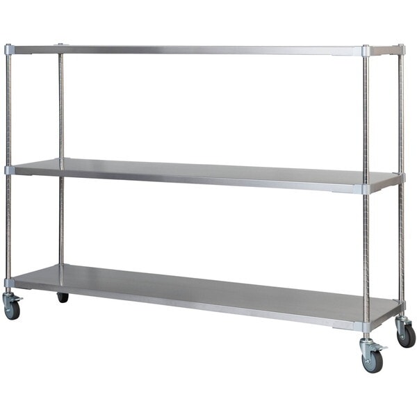 アイ・エル・シー SSW3-4615012 燕三条製 PROFACE SUS304ステンレスソリッドシェルフ3段 460×1500×1200 キャスター付き SUS304ステンレスポール メーカー直送