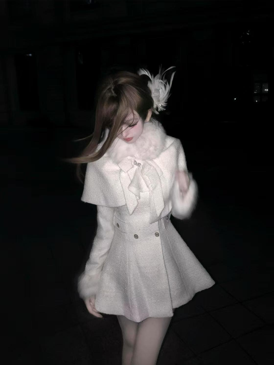 ワンピースセットケープ付きウエストマークプリンセスワンピースセット