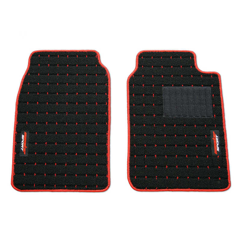 MONSTERSPORT　フロアマット カプチーノ［EA11R/EA21R］ MT車用 ブラック×レッド　894501-2800M