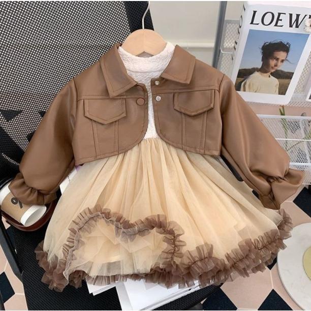 子供服 女の子 おしゃれ アップ キッズ 膝丈 Tシャツ 長袖 スカート 2点 ジュ服