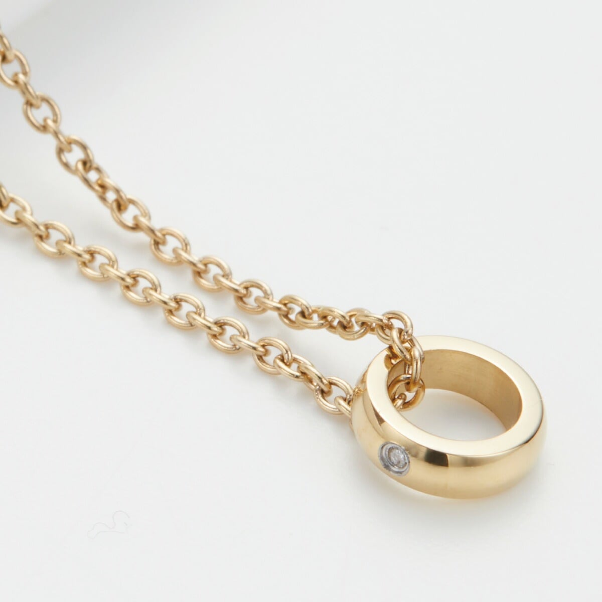 ネックレス メンズ サージカルステンレス316L ダイヤモンド ミニリング ペンダント 金属アレルギー対応