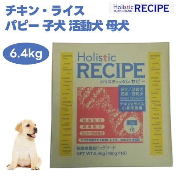 Holistic RECIPE ホリスティックレセピー チキン&ライス パピー 6.4kg ドッグフード 犬用 餌 仔犬 活動犬 妊娠 授乳犬 母犬 5,960円