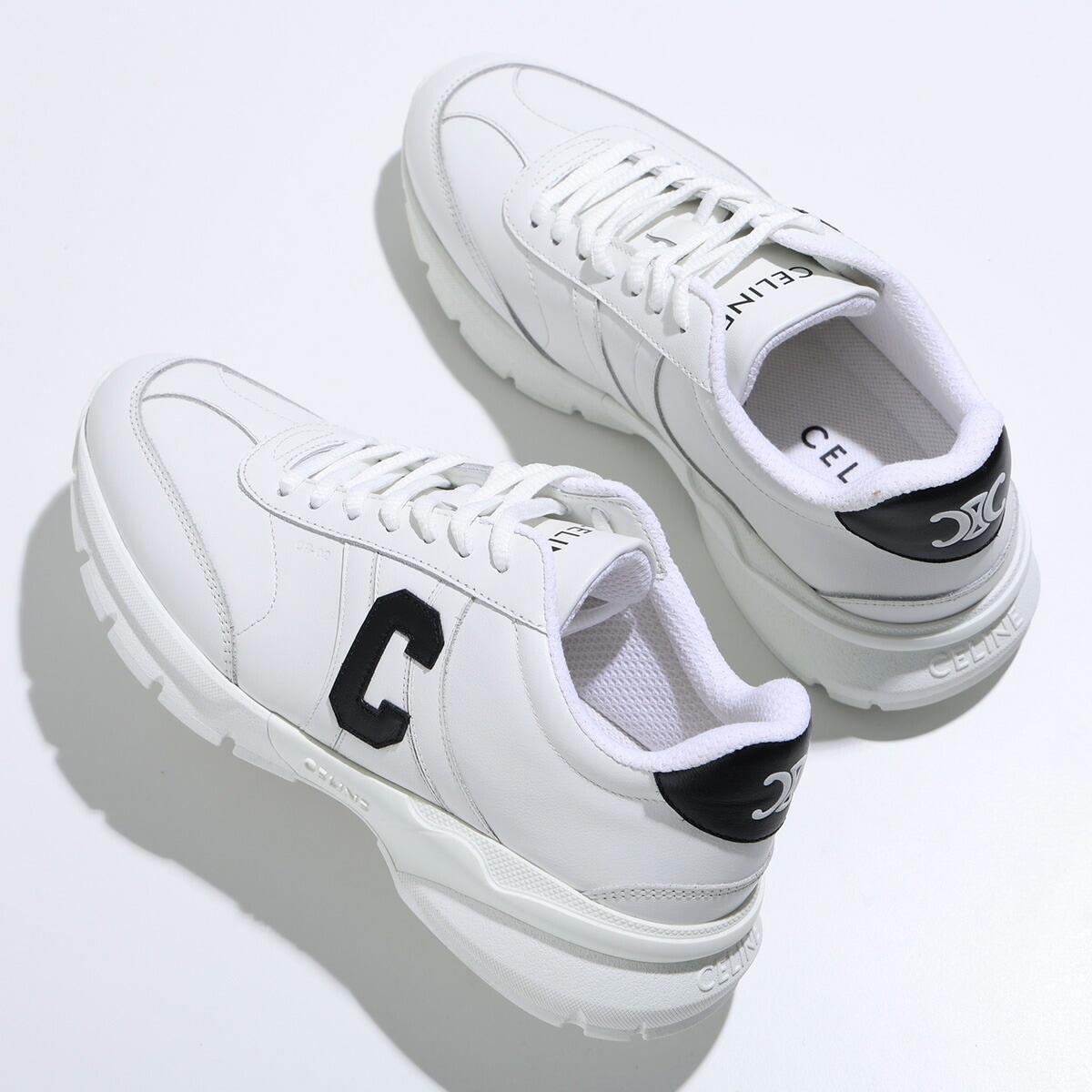 CELINE セリーヌ スニーカー RUNNER ランナー 359293338C.01OK レディース ローカット レザー トリオンフ シューズ 靴 OPTIC-WHITE/BLACK