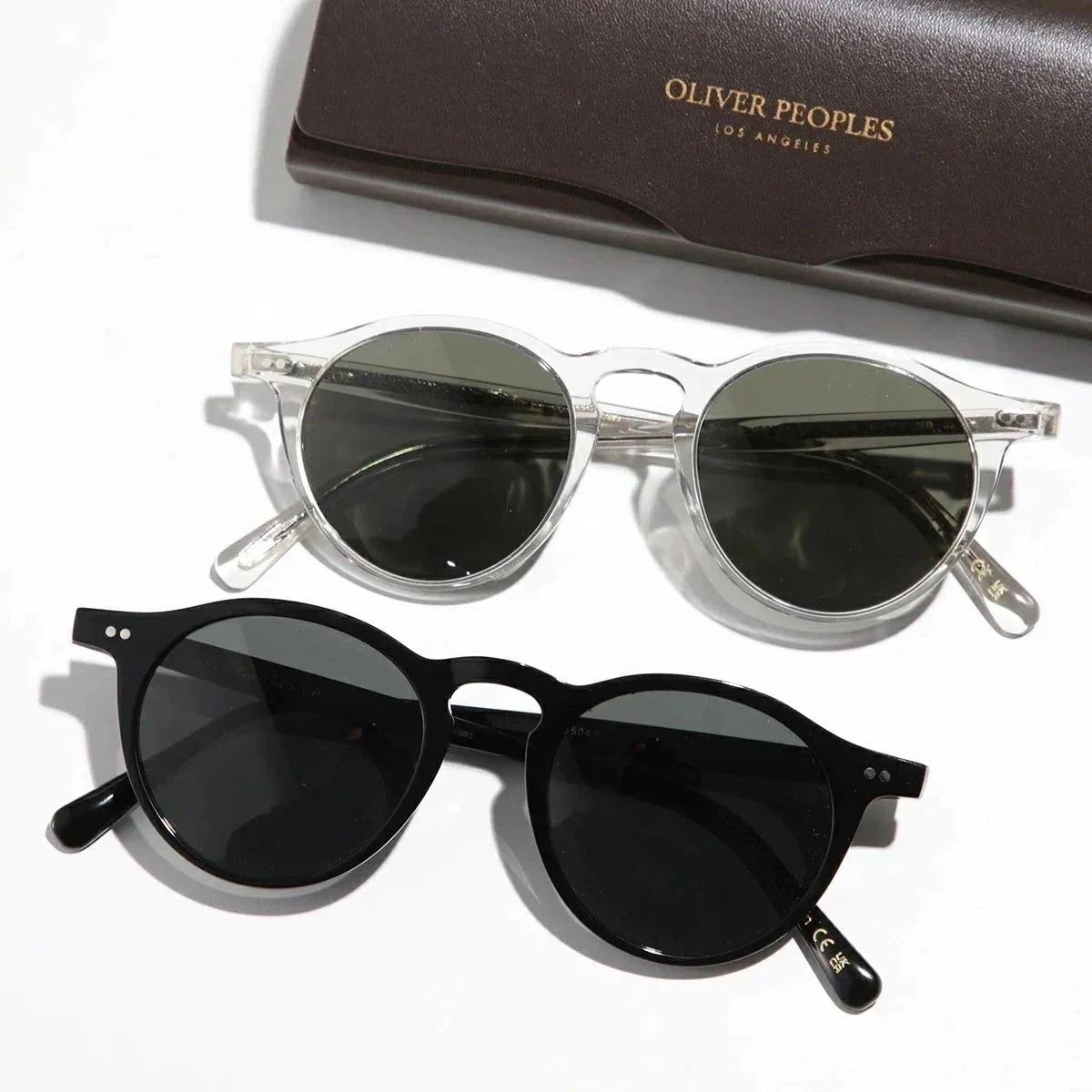 OLIVER PEOPLES オリバーピープルズ サングラス OP-13 Sun OV5504SU メンズ ボストン型 クリアフレーム 黒縁 フルリム ポラライ