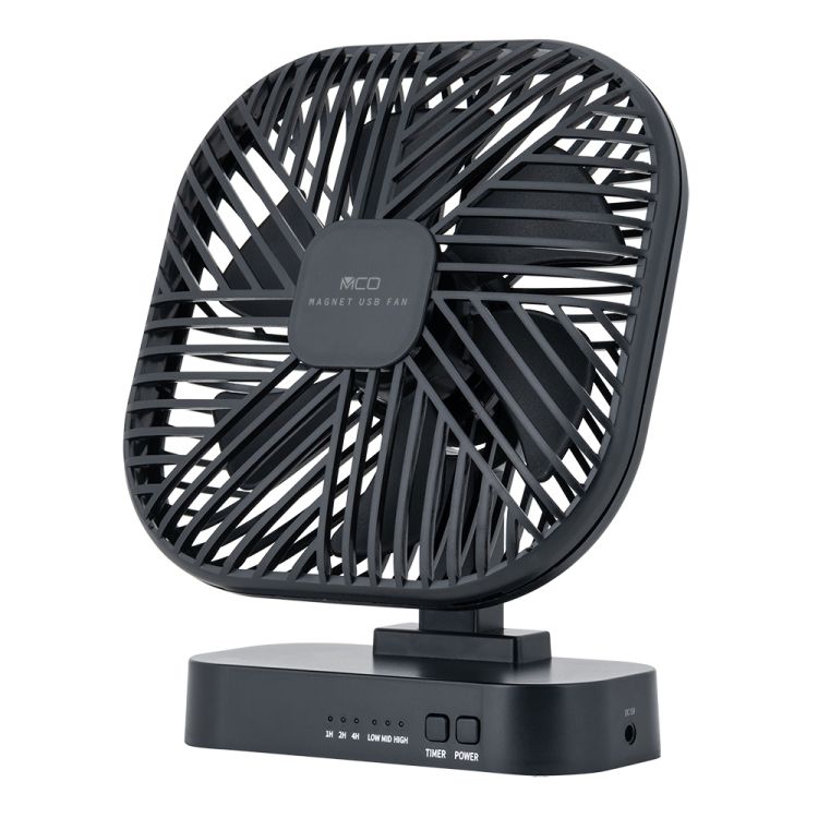 （まとめ買い）扇風機 マグネットUSB FAN ブラック USF-22BK [x3]