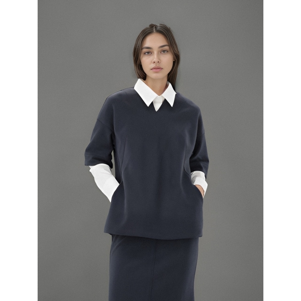 ACUD レイヤリングボリューム Tシャツネイビー 9,698円