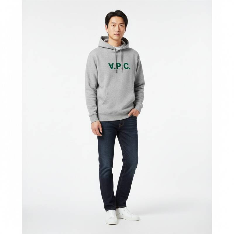 アペッセ マイロ フロッキング フード付きTシャツ グレー メンズ COFDX H27833