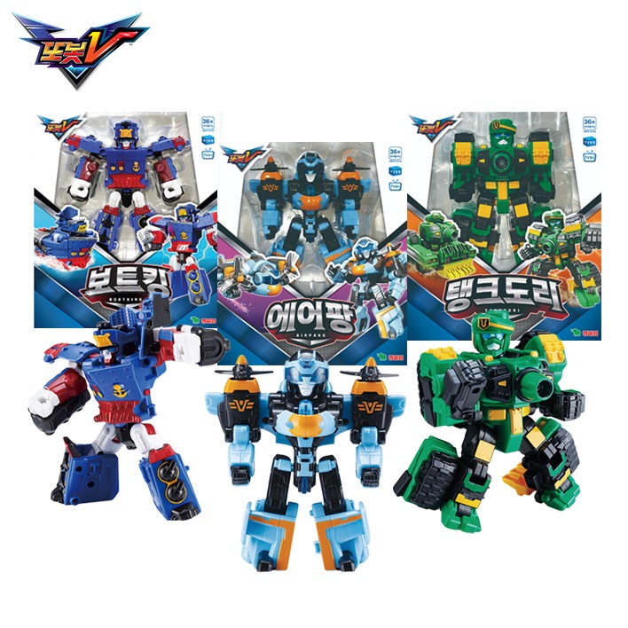 [TOBOT V] トボットV シーズンBOATKING+TANKDORI+AIR PANGトボットレンジャーズ セット変身ロボット/韓国アニメ