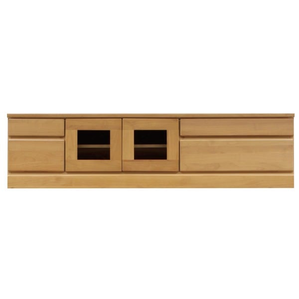 ローボード テレビ台 2段 約幅150cm ナチュラル 木製 扉収納付き 日本製 リビング ダイニング 完成品 開梱設置