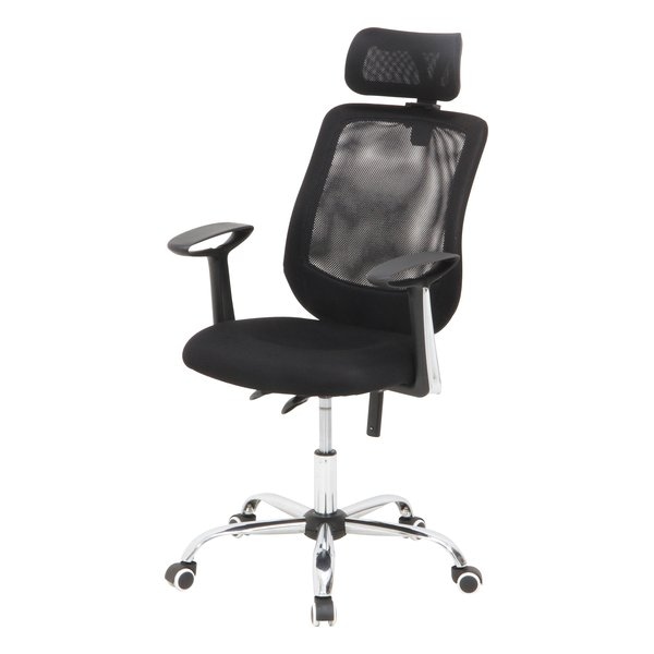 オフィスチェアー ヘッド付 アンテロープ ブラック HLC-1255FBK