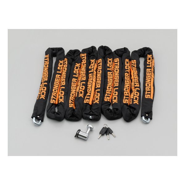 バイクロック 42mm幅チェーン φ12mmスチール合金 ストロンガーチェーンロック 6.0m D31252