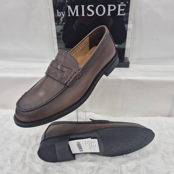 By 男性 クラシック ペニー ローファー 122HT439SH005 DBROWN 4 JJ