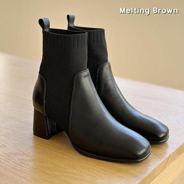 女性用秋のショートブーツ ニットブーツ MT06