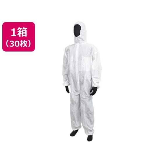 不織布つなぎ服 防塵タイプ 白 3L 30枚 川西工業 7017
