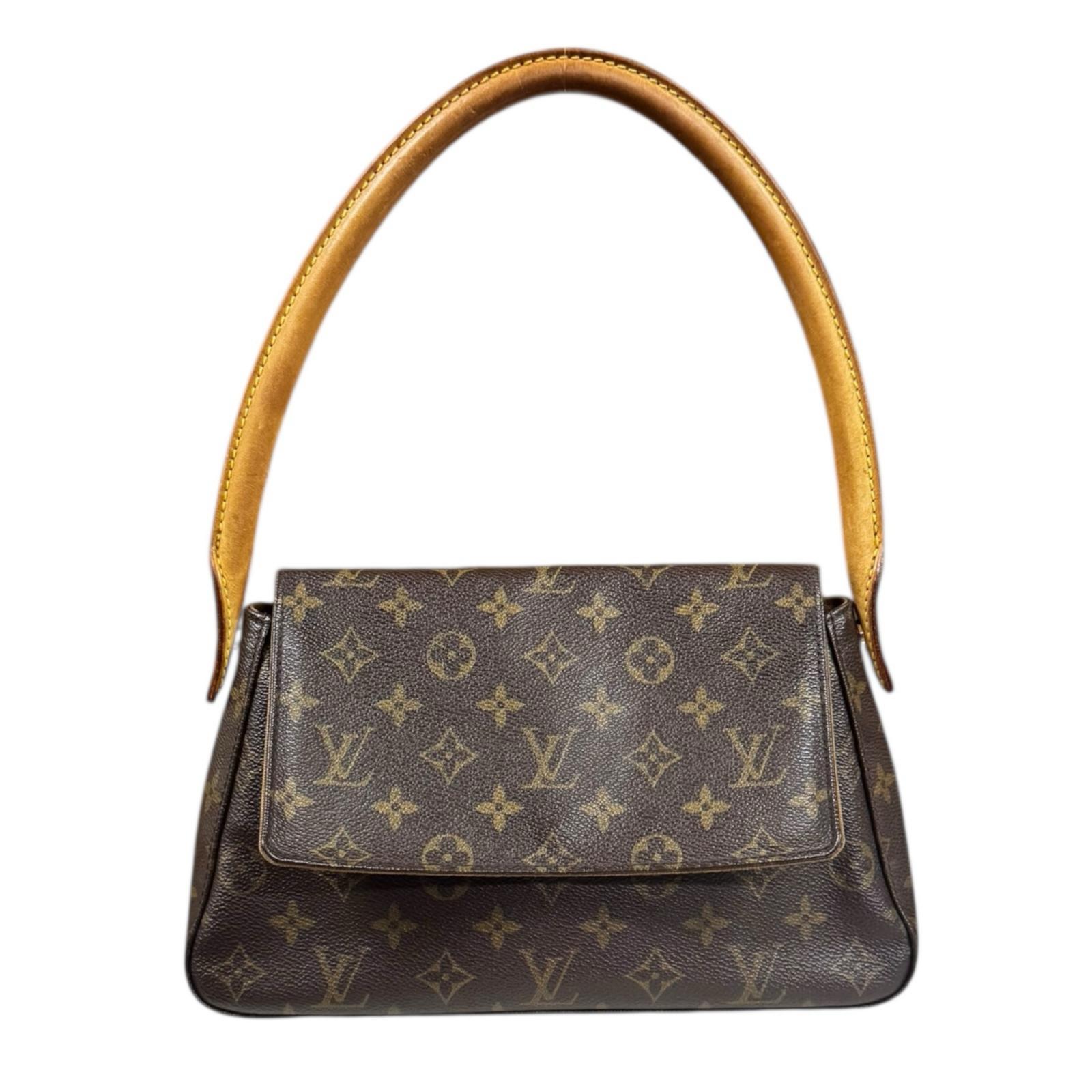 ルイヴィトン ミニルーピング モノグラム ショルダーバッグ モノグラムキャンバス M51147 ブラウン LOUIS VUITTON 中古