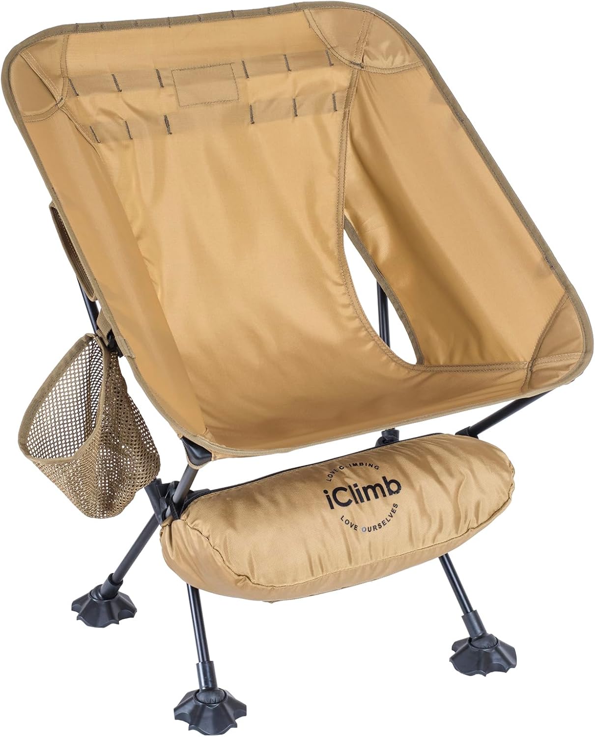 超軽量折りたたみチェア ビーチチェア モールウェビング付き 沈み込み防止脚キャップ付き 重量約1.06kg 収納袋付き