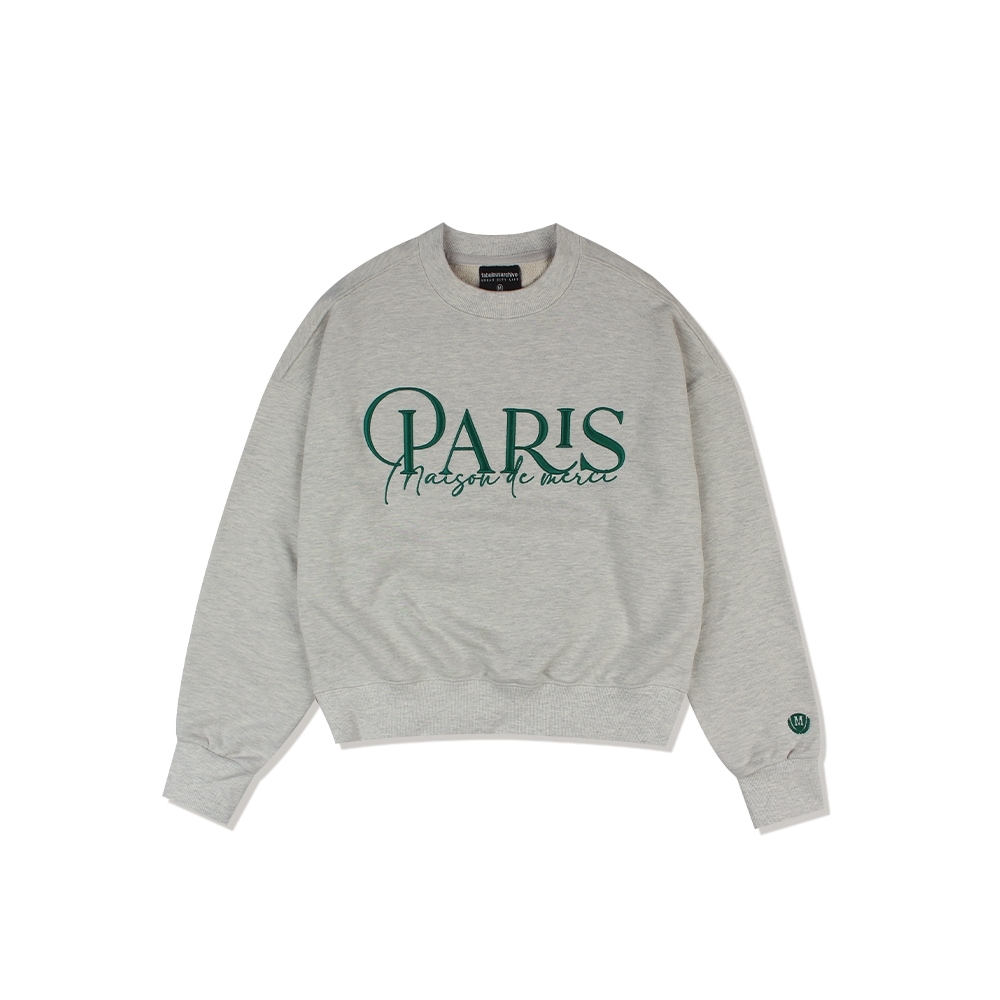 ファビュラスアーカイブ女性用クロップエンボスロゴスウェットシャツオートミール (FCC1TS381W)