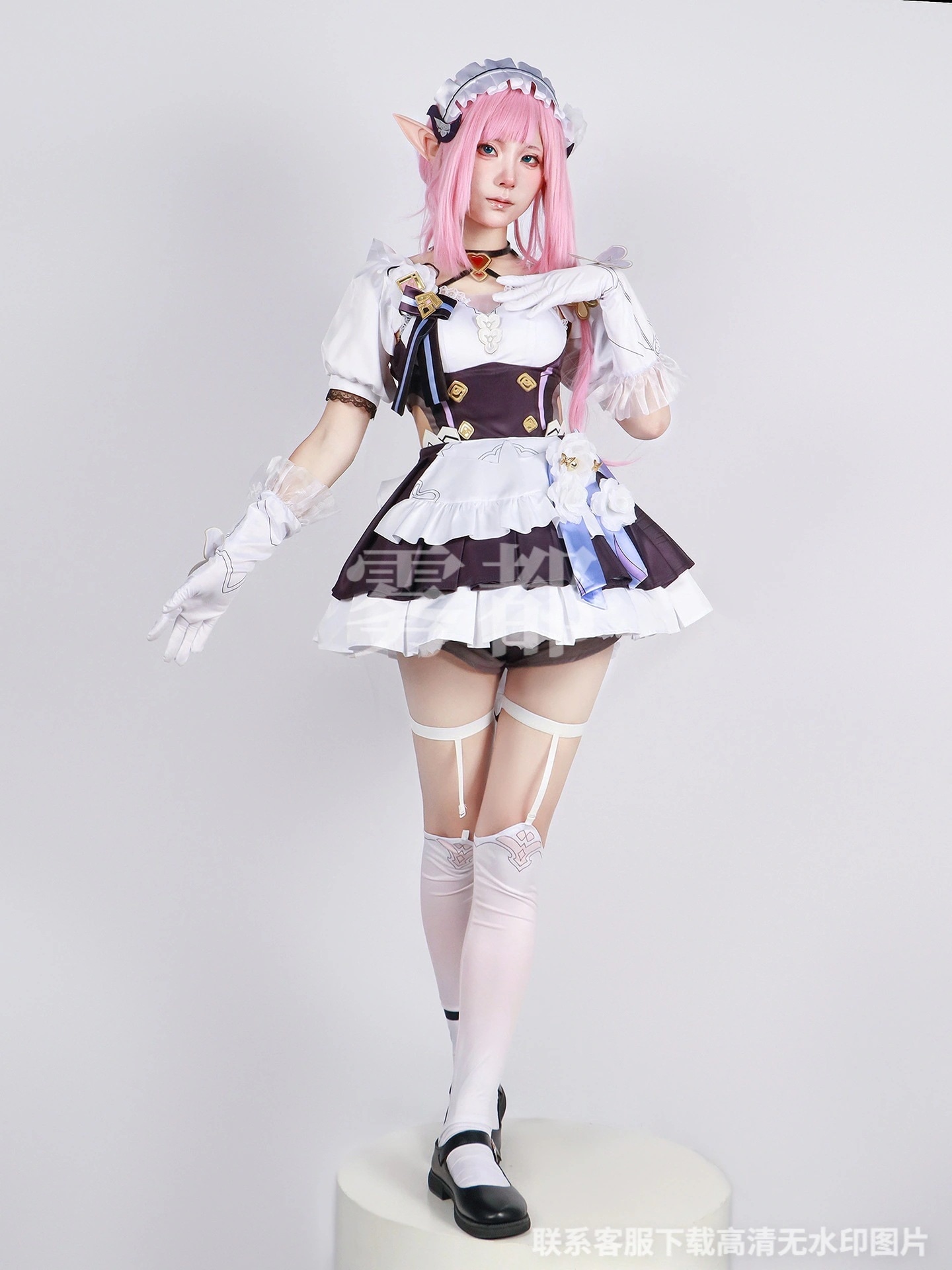 エリシア 崩壊3rd ピンクメイド服 コスプレ セットアップ Honkai Impact 3rd 爱莉希雅