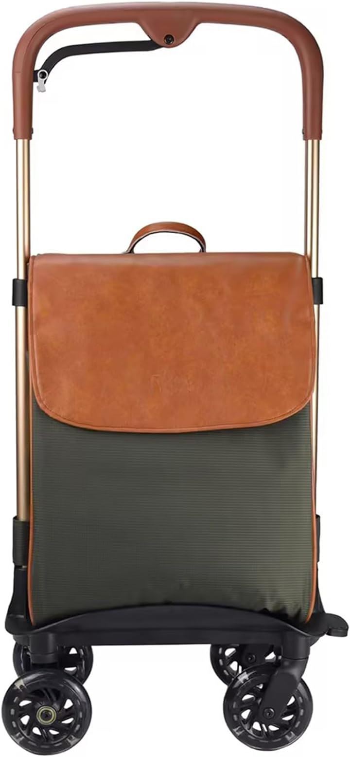 ショッピングキャリー ショッピングカート 横押し 4輪買い物カート 軽量カート コンパクト 静音タイヤ 大容量40L アルミ製(CP-F00KG, 40x25x86CM)