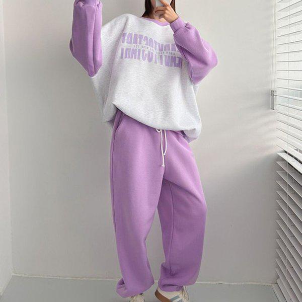 Hスタイル(SET)レディ配色セット 冬 女性 トレーニングウェアセット ジャージセット パンツセットアップ ビッグサイズ ホームウェア
