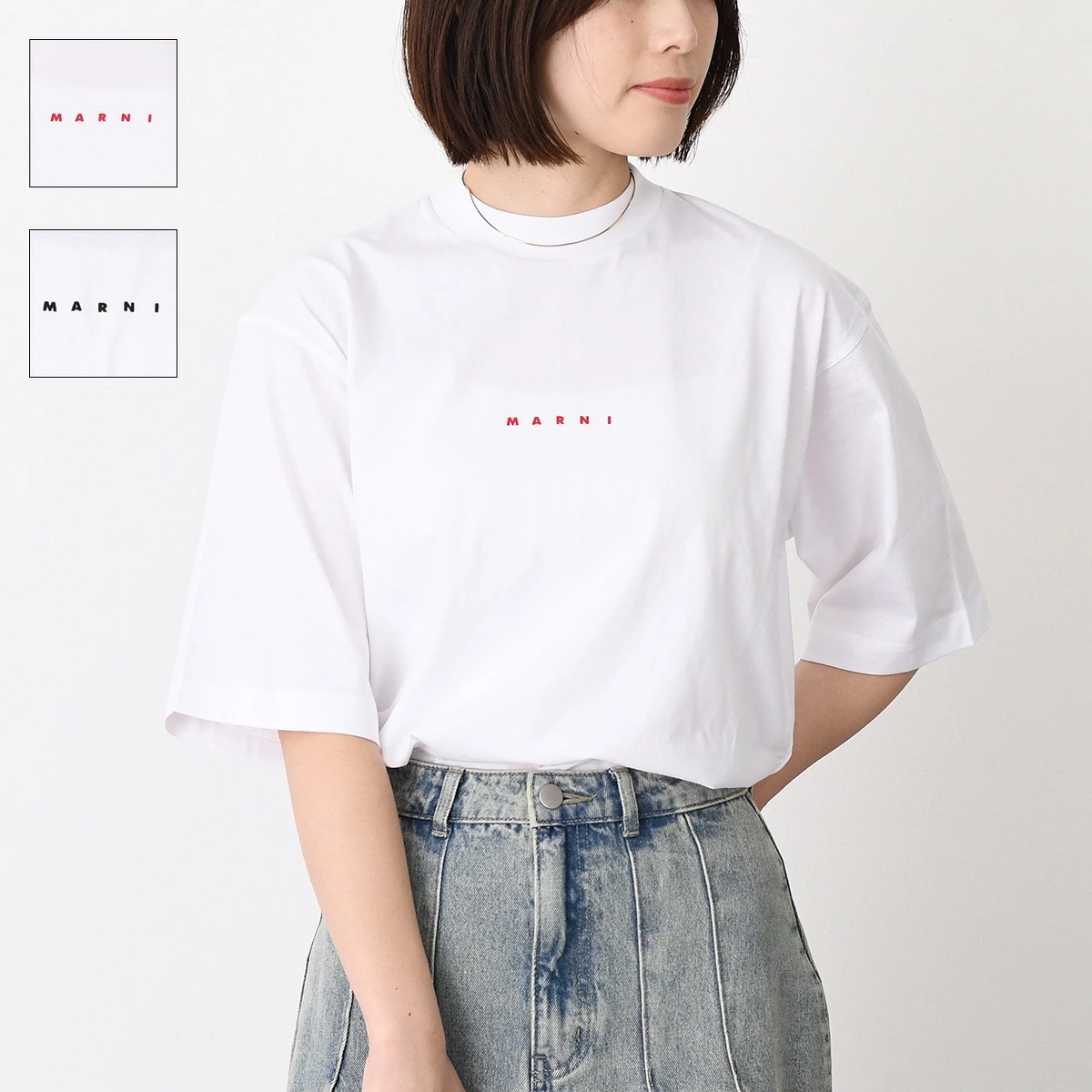 トップス ロゴ オーガニックコットン製Tシャツ THJE0263P1USCS87 レディース ホワイト ブラック レッド Tシャツ 半袖 春夏 シンプル ミニロゴ