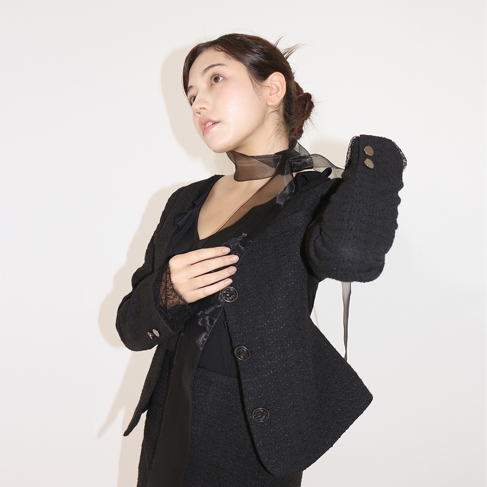 Vamp lace Jacket(Tweed/Check)