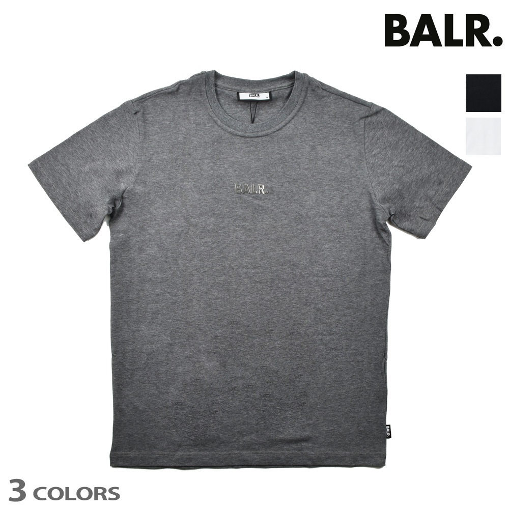ボーラー Tシャツ メンズ カットソー プレートロゴ Tシャツ メタルロゴ 半袖 ブラック グレー ホワイト BALR. BL CLASSIC STRAIGHT T-SHIRT【b10003】