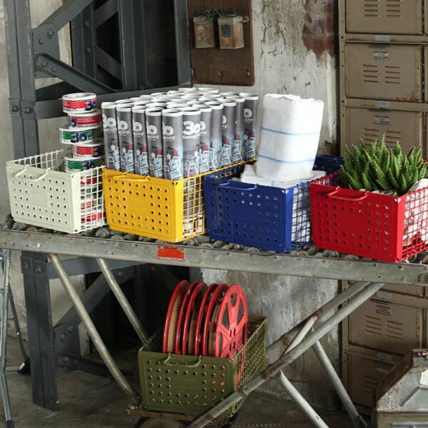 ダルトン DULTON 収納ボックス 21リットル バスケット D.M.S ジム 持ち手付き スチー