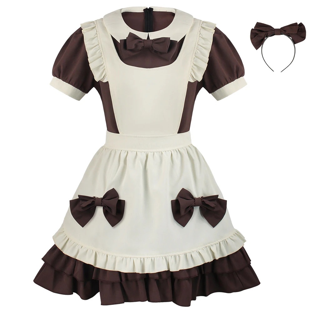 K1230日系メイドlolitaソフト妹スカートcos服カフェ萌え系メイド制服コスプレ舞台演技服