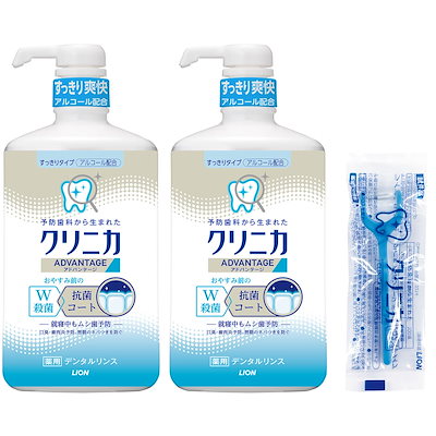 他サイト： 【Amazon.co.jp限定】クリニカ アドバンテージ デンタルリンス すっきりタイプ 900ml×2個+Y字フロス [医薬部外品] 液体歯磨き アルコール配合 ムシ歯 口臭 歯周病 ポンプ式の商品画像