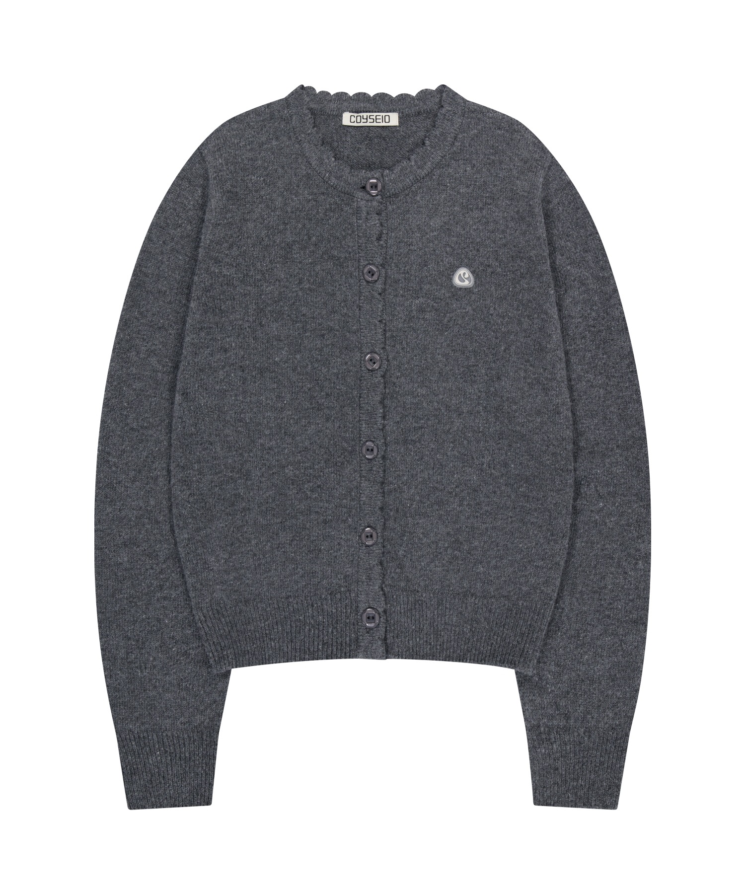 【COYSEIO】 FLOWER BUTTON CARDIGAN : GREY