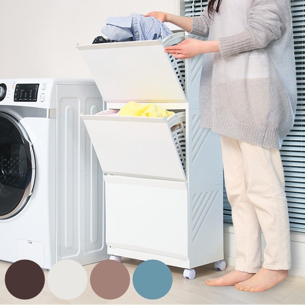 ランドリーボックス Clevan 3段 ランドリーラック 洗濯かご キャスター付 ランドリーバスケット ストッカー 収納ラック 洗面所 脱衣かご 洗濯カゴ 洗濯物入れ おもちゃ箱 7,375円